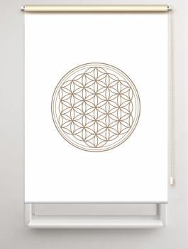 Rollo Blume des Lebens cappuccino blanco - Sichtschutz Extartiqe